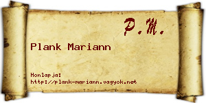Plank Mariann névjegykártya