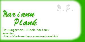 mariann plank business card